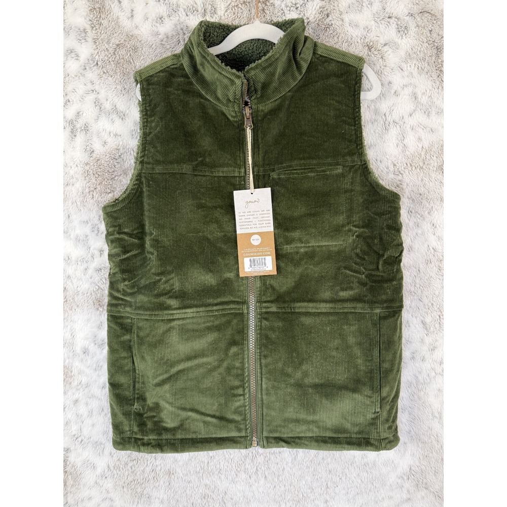 NWT GoumiKids size 10/12 Green Corduroy Vest Organic‎ Cotton